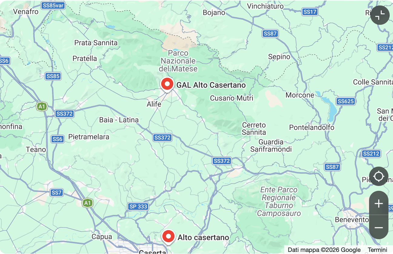 Mappa dell'Alto Casertano